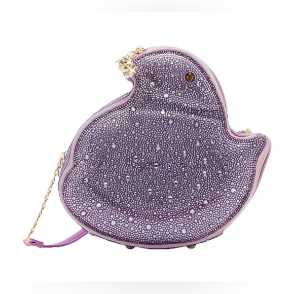 Betsey Johnson Handbags - BETSEY JOHNSON EXCLUSIVE CROSSBODY BAG KITSCH PEEPS CHICK RHINESTONES LAVENDER